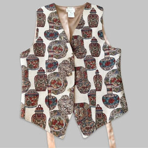 Vintage K Arnold Tapestry Pottery Design  Vest